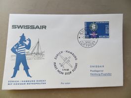 Luftpostbriefe (Erstflug) Zürich – Hamburg 1962